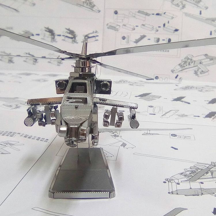 Mô Hình 3D Kim Loại Trực Thăng AH-64 Apache