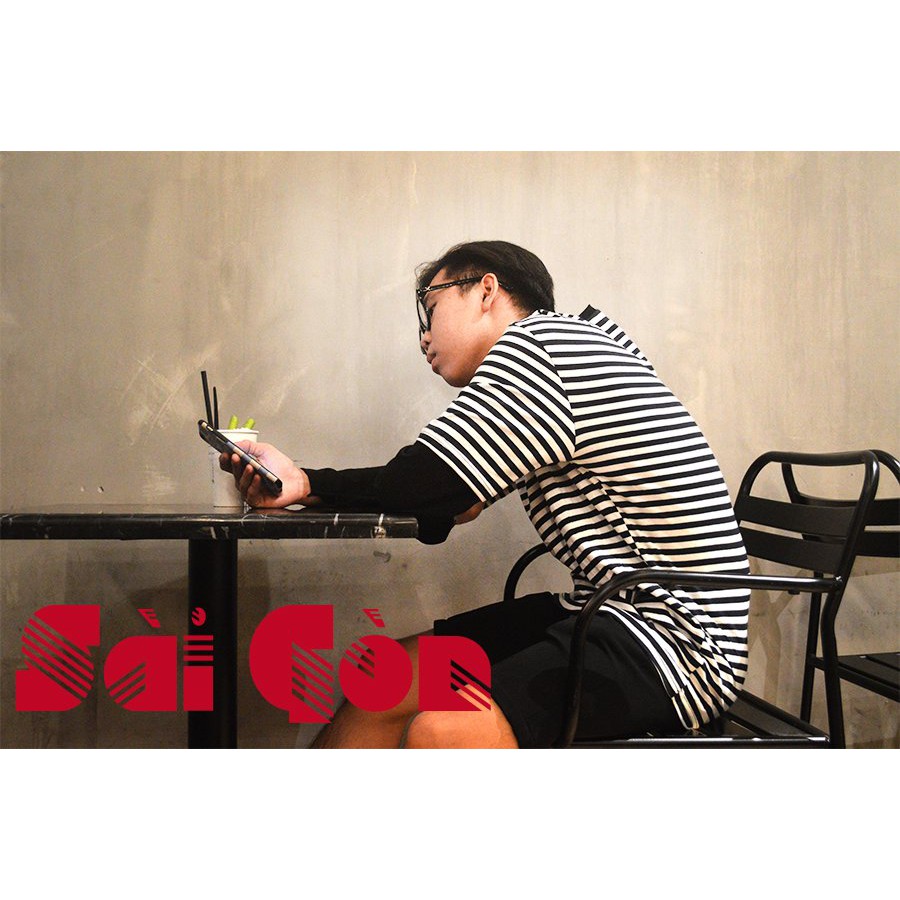 Áo thun Tay dài Sleeves Sọc ngang mix Black - Giá sỉ Unisex