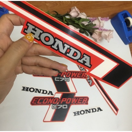 Honda DD đỏ Cub 70 Bộ tem logo sticker dán super xe cup đèn vuông 50cc 70cc