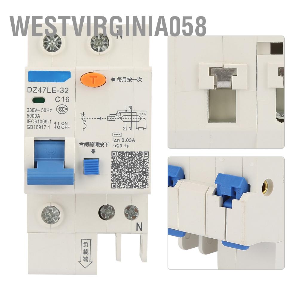 Có thể bán buôn DZ47LE 32 1P + N 16A 20A 230V Ngắt mạch bảo vệ an toàn rò rỉ đất Westvirginia058 Hàng giao ngay