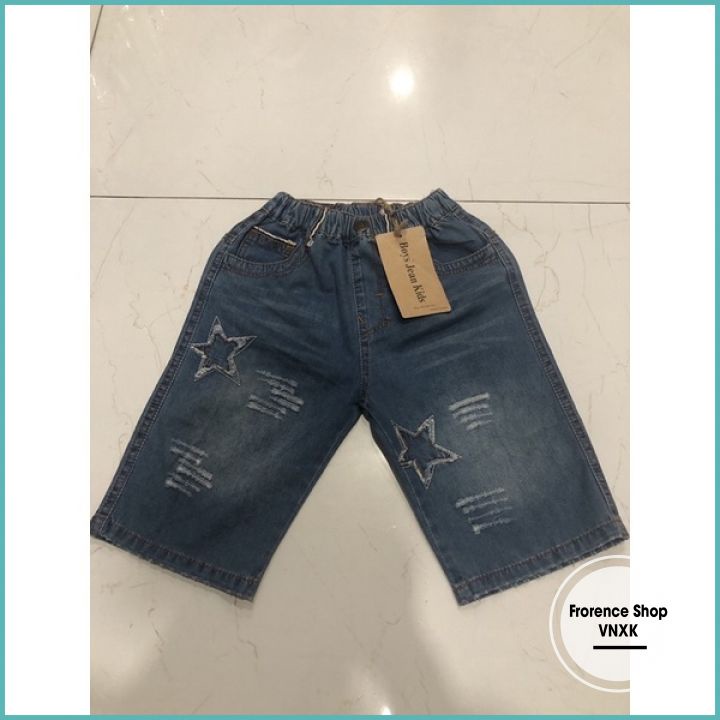 Quần Jeen Short Cho bé Trai Từ 5-10 Tuổi - Quần Jean Lửng Trẻ Em Size Từ 24-35 kg