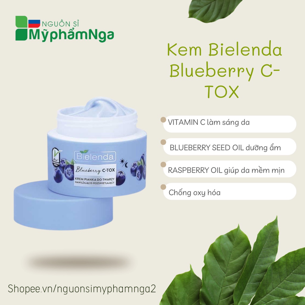 Kem Bielenda Blueberry C-TOX Trắng sáng da, dưỡng ẩm