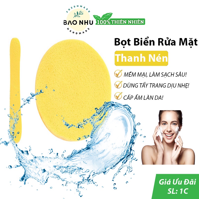 Bông Nở Bọt Biển Rửa Mặt, Tẩy Trang Dịu Nhẹ