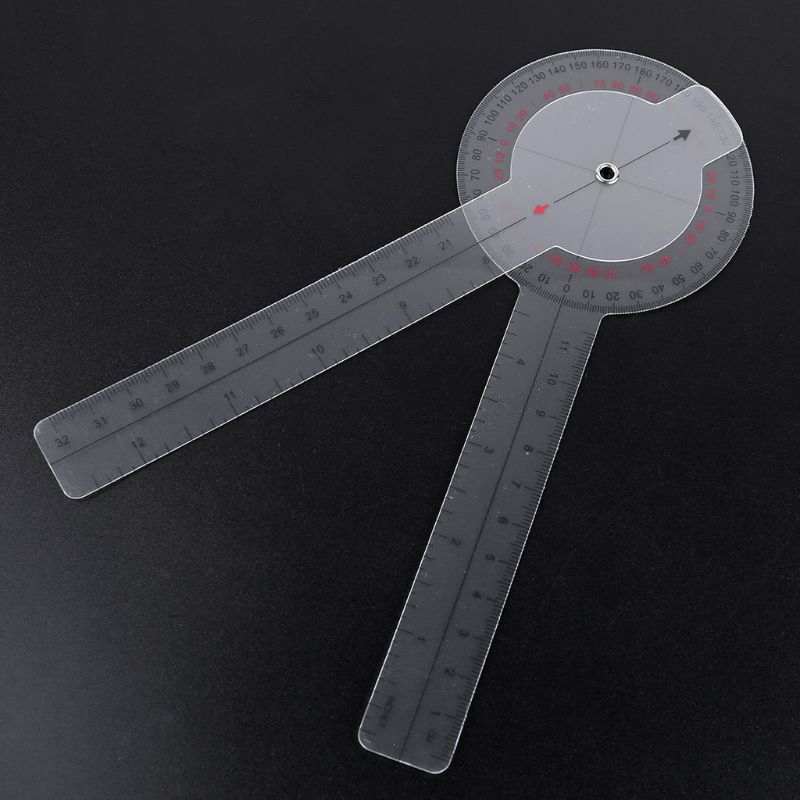 dark* 3Pcs/Set Physio Goniometer Angle Protractor Inch Ruler Joint Bend Measure Clear