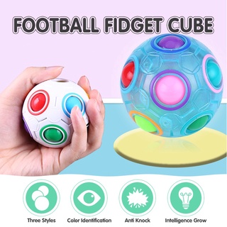 【đồ chơi cho bé】 Magic rainbow puzzle football fidget cube
