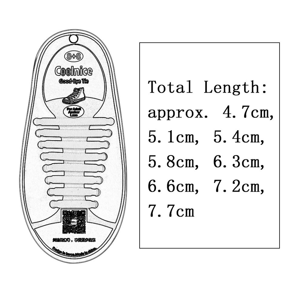 Set 16 dây silicone buộc dây giày độc đáo