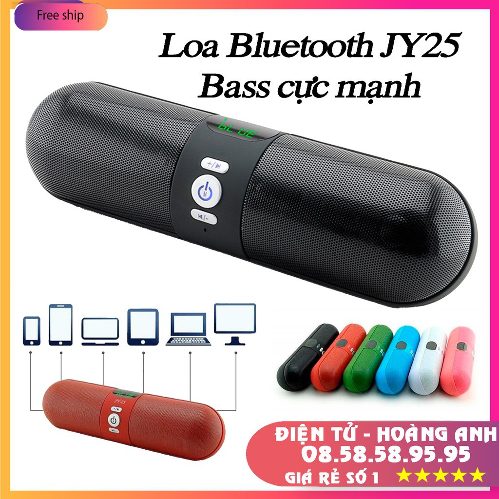 Loa Bluetooth JY25 Âm Thanh Chuẩn.Hỗ trợ .Thẻ nhớ; usb; pin sạc..có hiển thị màn hình