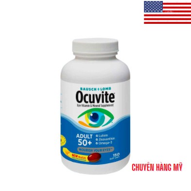 Viên Uống Bổ Mắt Ocuvite Adult 50 + Bausch & Lomb 150 Viên Mỹ