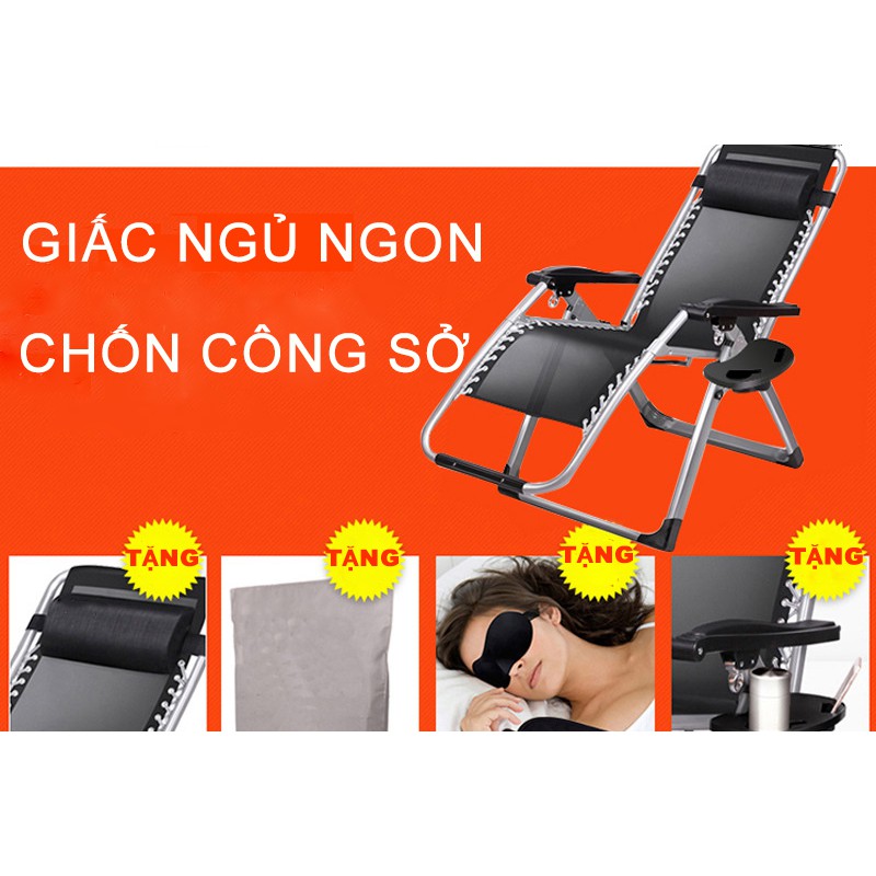 Ghế gấp văn phòng cao cấp [BH 1 NĂM], giường gấp đa năng tiện lợi 3IN1 - [TẶNG] Bịt mắt, khay đựng cốc, gối đầu êm ái | BigBuy360 - bigbuy360.vn