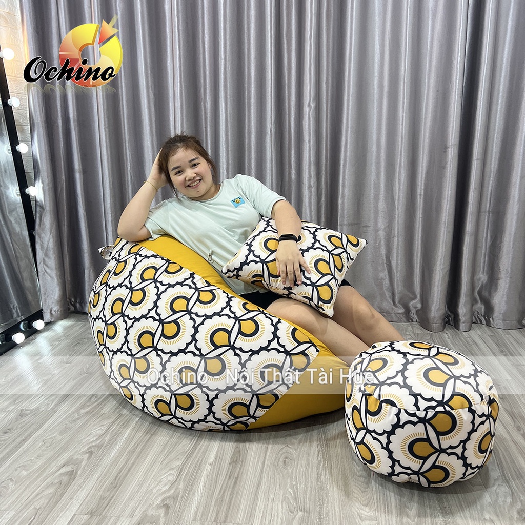 𝐂𝐎𝐌𝐁𝐎 Bộ Ghế Lười Hạt Xốp 3 Món Hình Cực Xinh (Kèm Hạt Xốp)