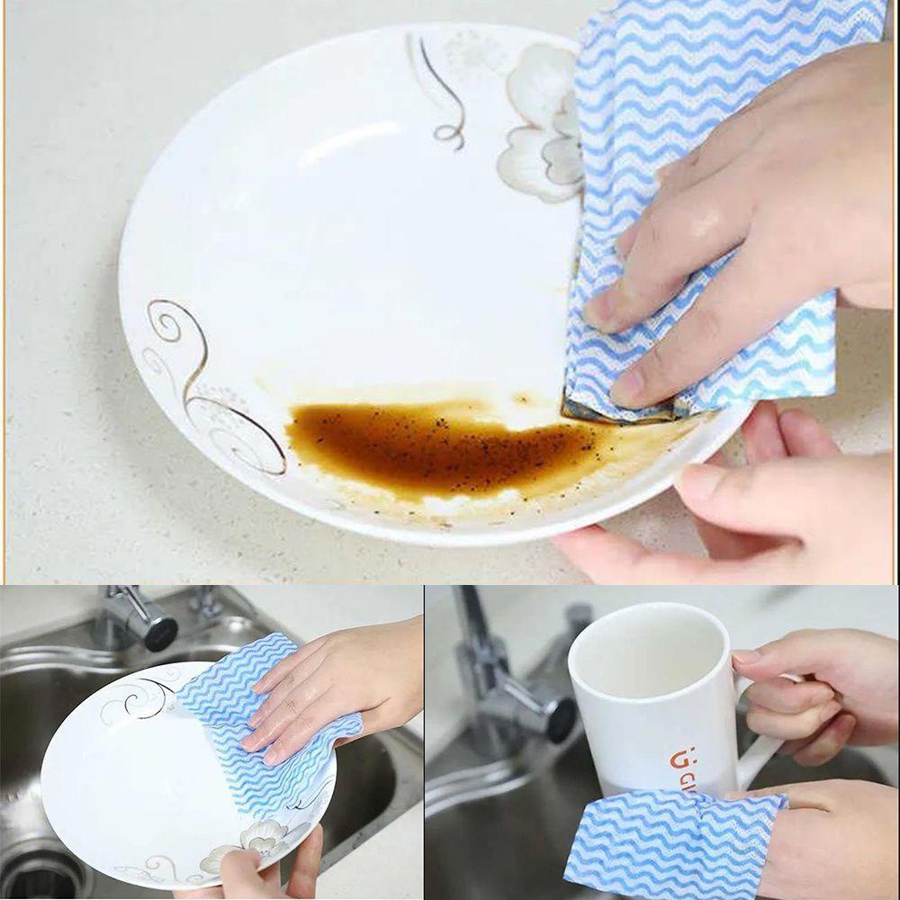LONTIME Cuộn Vải Lau Chén Dĩa Chống Bám Dầu Có Thể Tái Sử Dụng