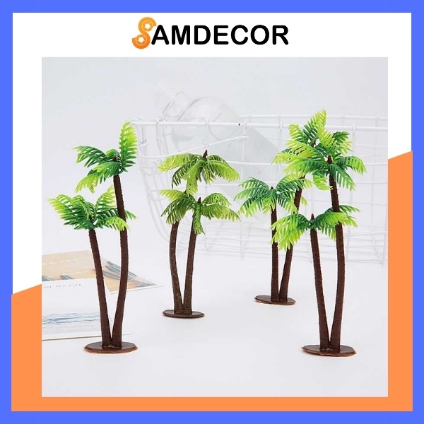 cây dừa nhựa coco mini mô hình 13cm phụ kiện trang trí nhà cửa chụp ảnh sản phẩm trang trí bể cá