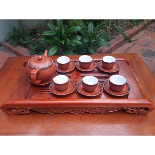 Khay Trà Cuốn Thư - Khay Ấm Chén Gỗ