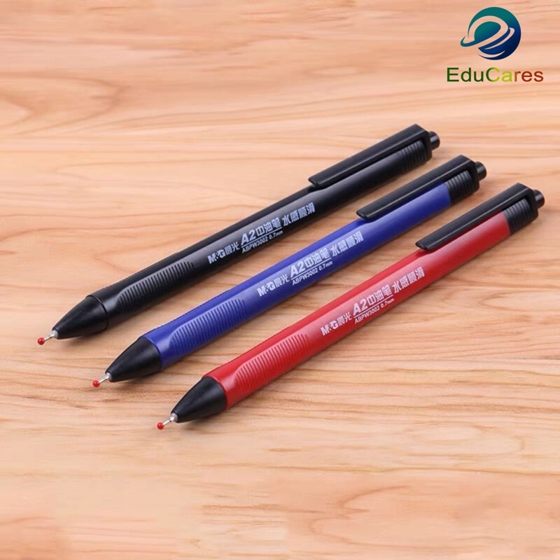 Bút Bi Bấm siêu trơn A2 MG W3002 mực dầu cao cấp ngòi 0.7mm màu Xanh