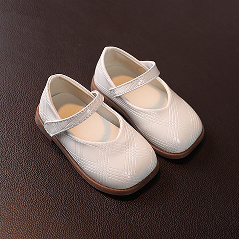 Giày Da Đế Mềm Màu Trơn Phong Cách Công Chúa Hàn Quốc Thời Trang Xuân Thu Cho Bé Gái