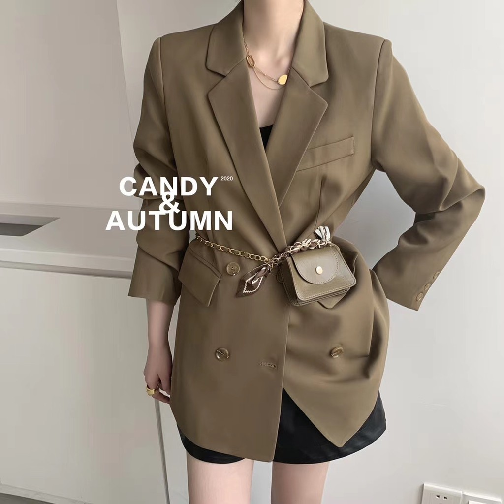 (Hàng Đẹp)Ảnh thật 6 hình cuối-HC405. Áo blazer thu đông kèm túi xích cá tính | BigBuy360 - bigbuy360.vn