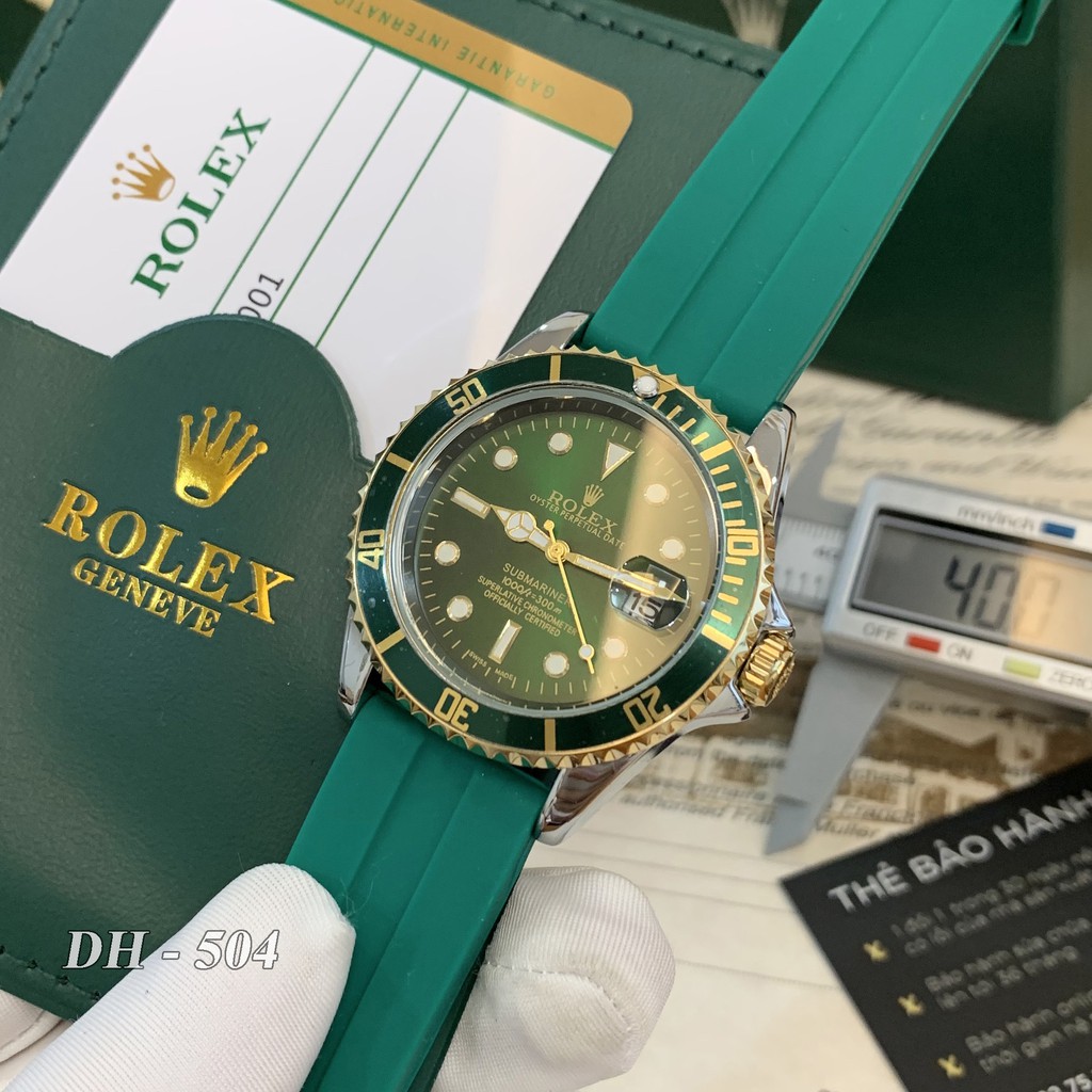 Đồng hồ nam Rolex - mặt tròn toạ độ xoay dây cao su chống nước cao cấp DH504 ngochang108