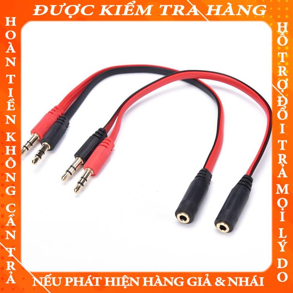 CÁP GỘP AUDIO VÀ MICRO 2 JACK 3.5MM CHÂN CẮM SANG 1 JACK 3.5MM othienp