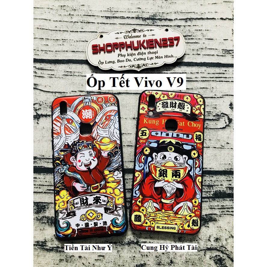 [Freeship toàn quốc từ 50k] ỐP TẾT VIVO V9 ỐP DẺO THẦN TÀI GÕ CỬA TẤN TÀI TẤN LỘC