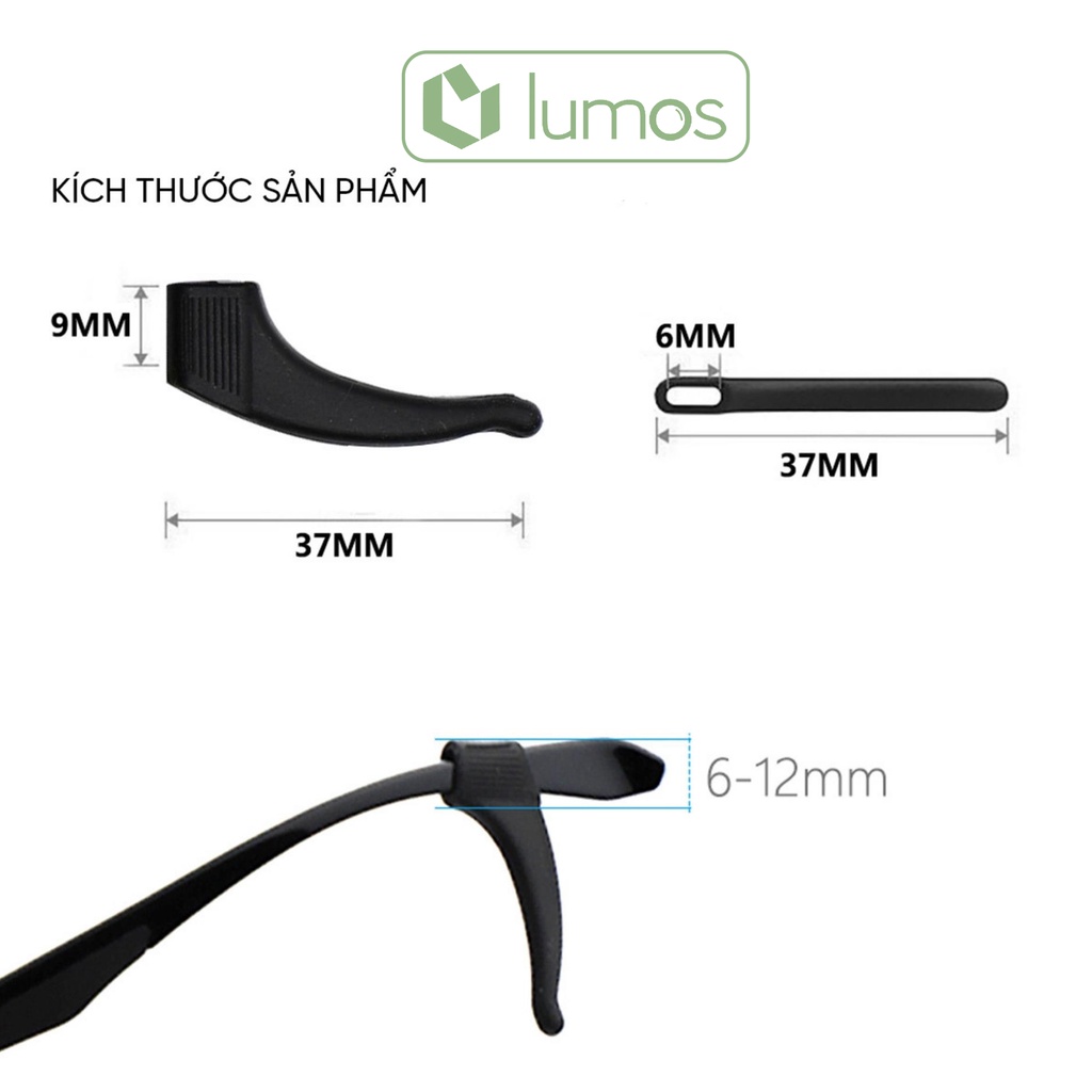 Phụ kiện gài kính bằng silicon siêu bền hình móc câu chống trượt - LUMOS PK05