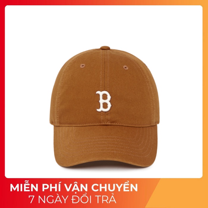 Nón MLB Logo B  Nâu Basic Form Mềm - Hàng Backdoor Cắt Tag