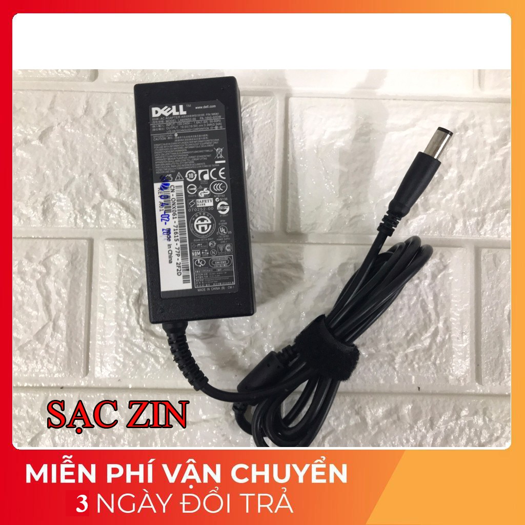 Sạc Laptop Dell 19.5V - 3.34A - 65W Chân kim to chính hãng dành cho dell 4110 4010 2421 2420 3450 4050 3521