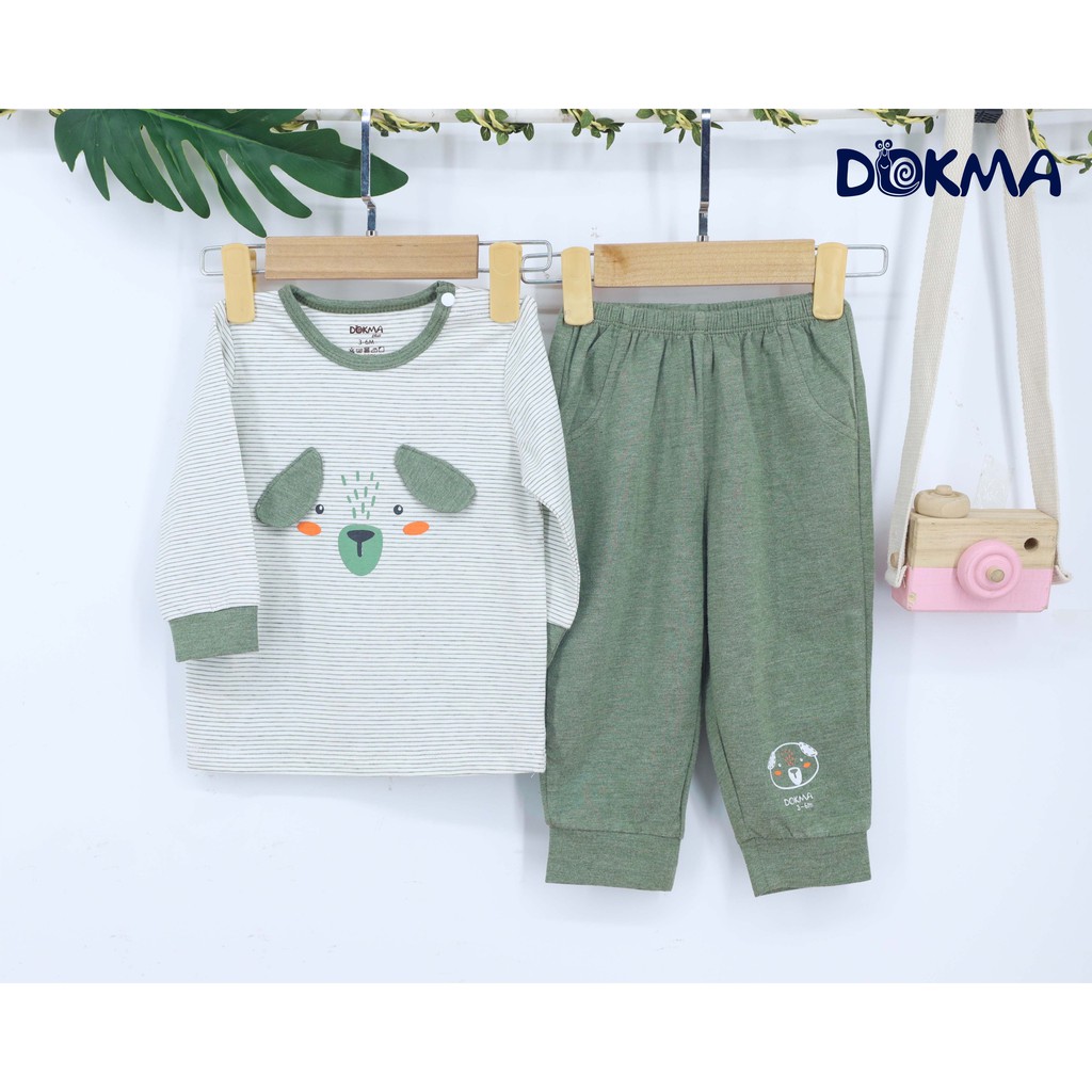 DMB186 Bộ quần áo cài vai dài tay Dokma (6-24m)