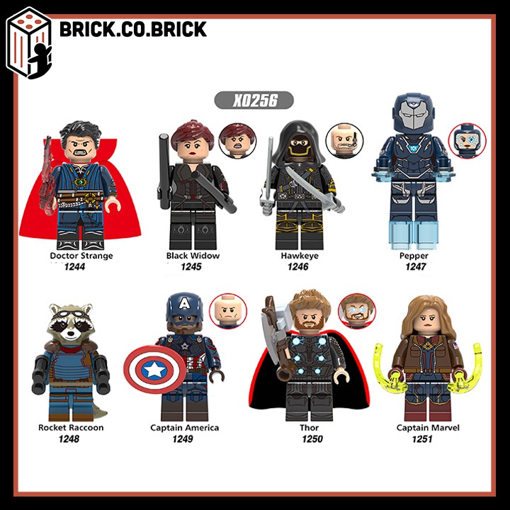 Đồ chơi Lắp ráp Minifigures và Lego Super Heroes Avengers 4 End Game Black Widow Hawkeye Pepper Captain Marvel X0256