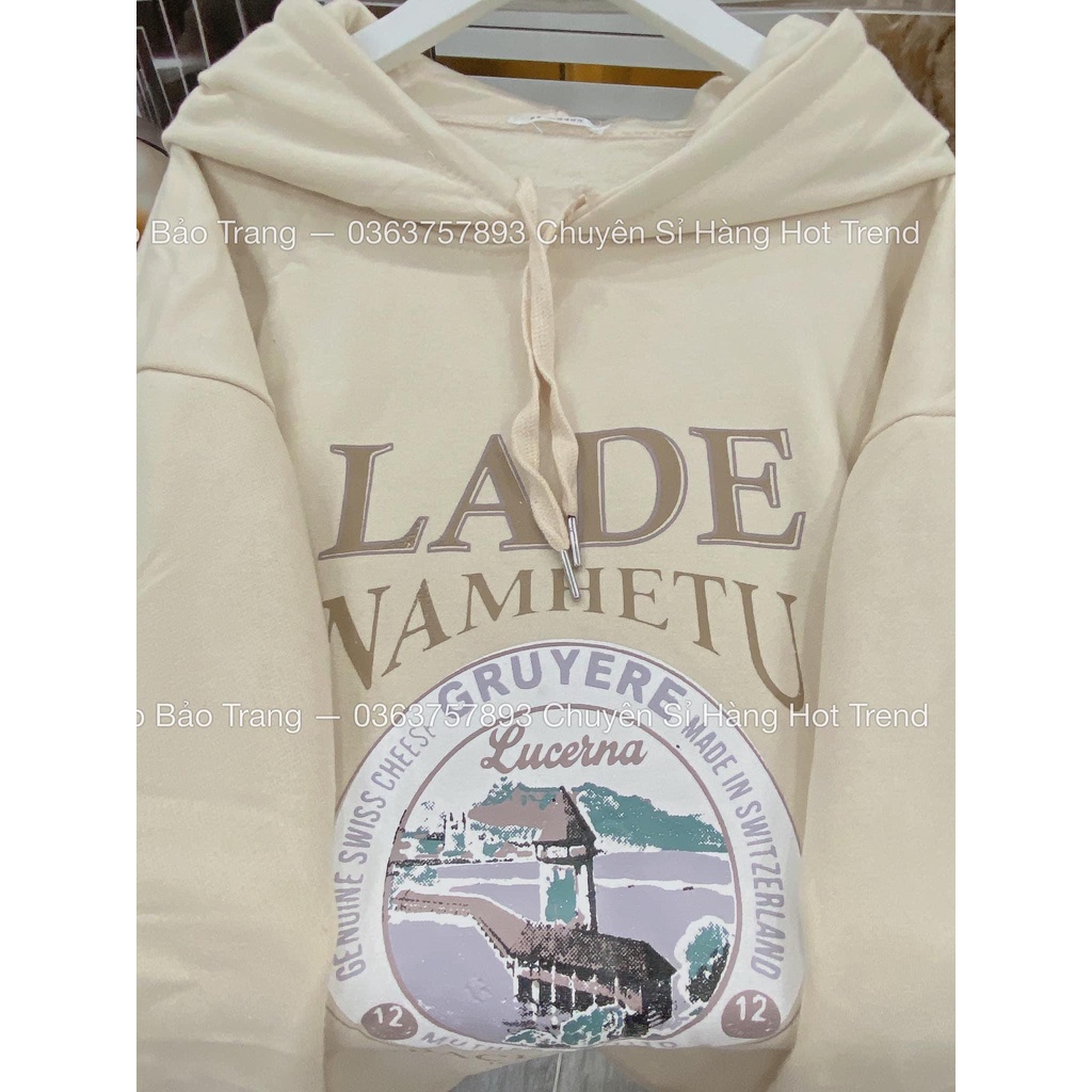 Áo Nỉ Hoodie Mũ 2 Lớp LADE Form To Rộng Unisex Nam Nữ Kiểu Dáng Ulzzang Hàn Quốc