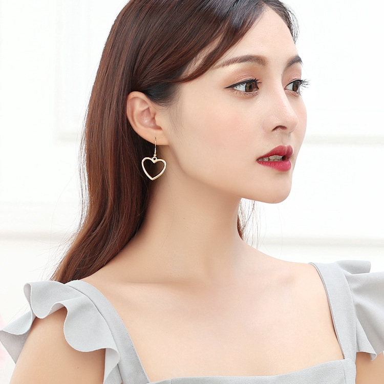SUXI Bông Tai Hình Trái Tim Phong Cách Hàn Quốc