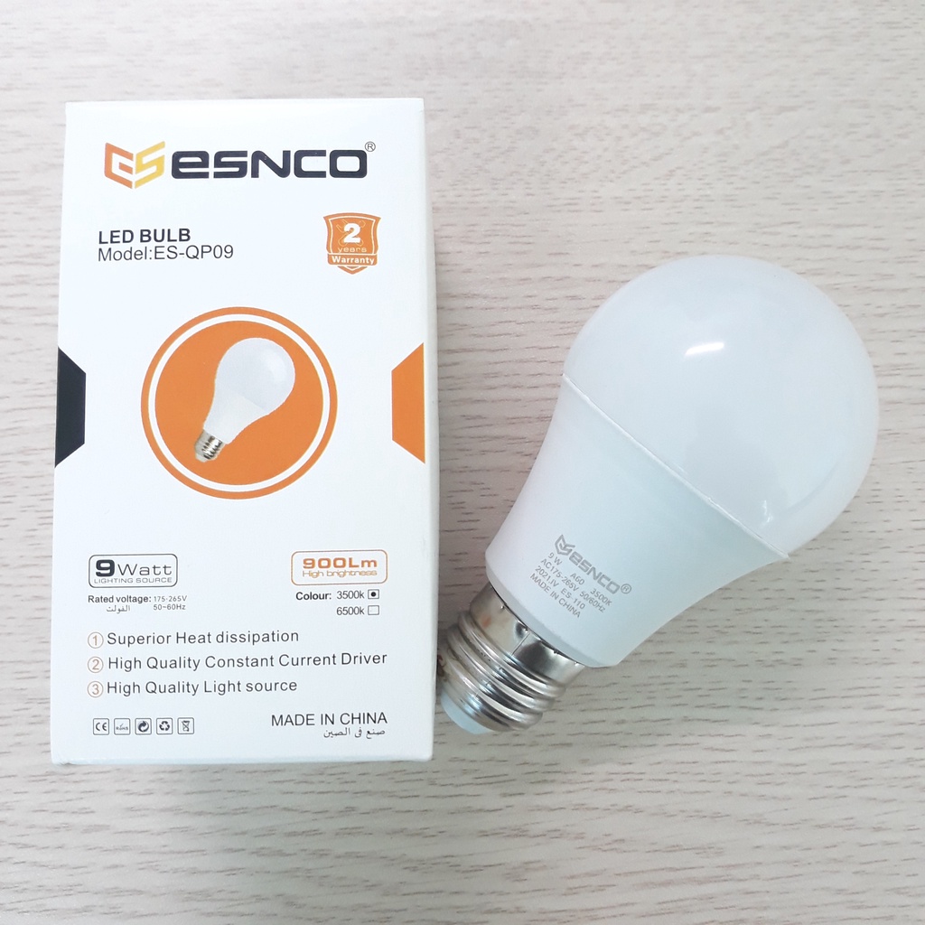 Đèn led 9w ánh sáng trắng tiết kiệm điện - ESNCO