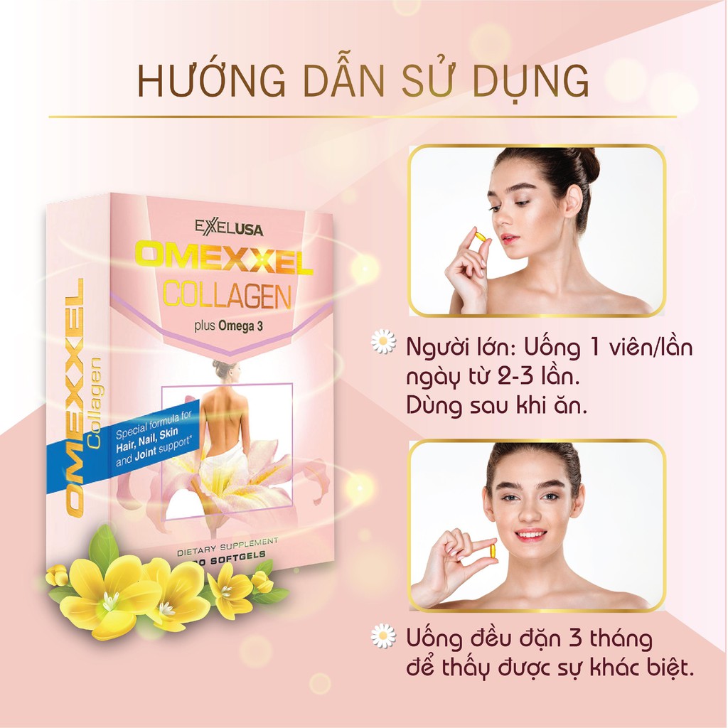 Combo 2 hộp viên uống bổ sung Collagen, chống lão hóa Omexxel Collagen (30 viên / hộp) - Chính hãng Mỹ