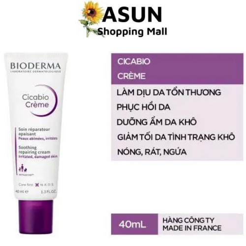 Kem Dưỡng Phục Hồi Da Bioderma Cicabio Creme 40ml