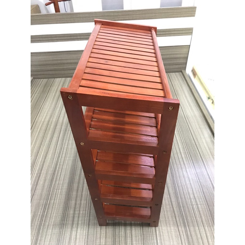 Kệ Dép & giá để dép gỗ chống nước 5 Tầng Gỗ Cao Su Ngang 60