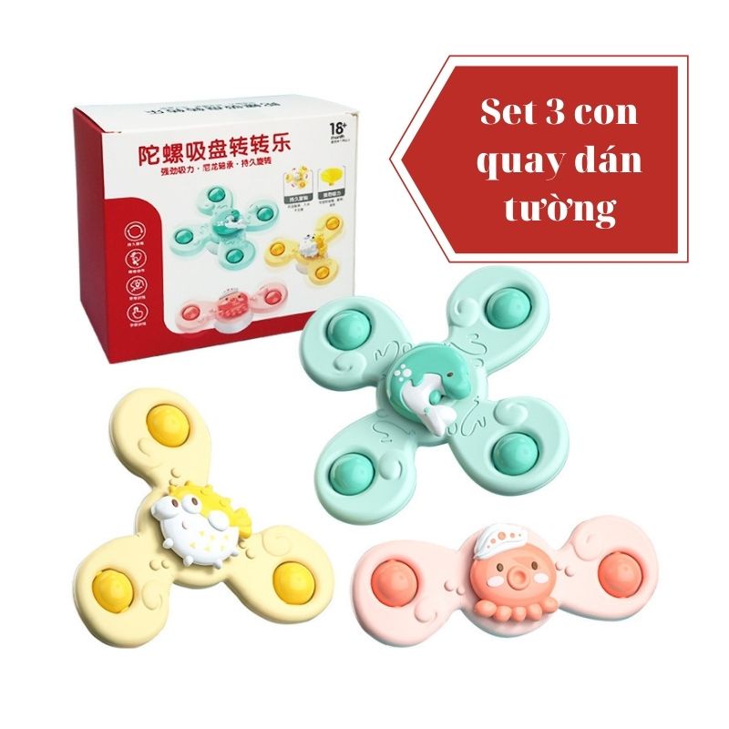 Set 3 Con Quay Đồ Chơi Hình Cánh Hoa Dán Tường Cho Bé Doli Kids