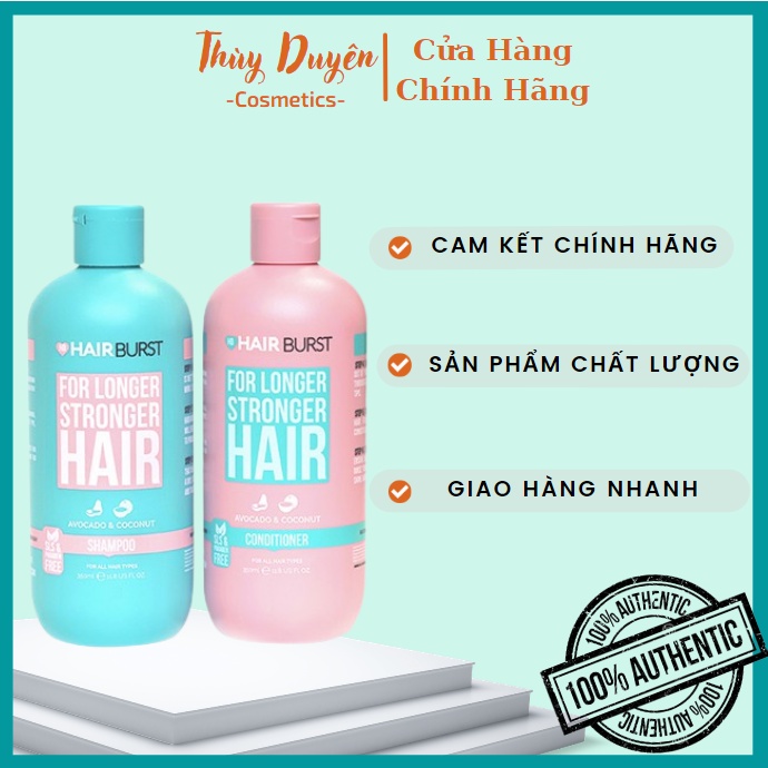 Bộ Dầu Gội Xả HairBurst For Longer Stronger Hair Kích Thích Mọc Tóc 350ml