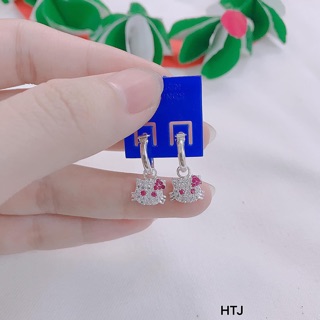 Khuyên tai bạc mèo hello kitty cho bé gái