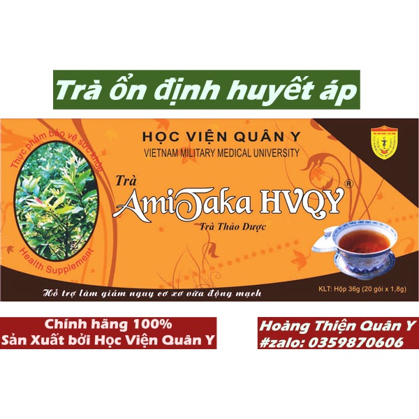 Trà amitaka - học viện quân y - hỗ trợ ổn định huyết áp