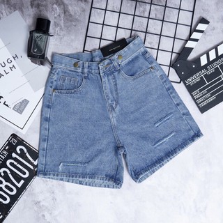 🔺quần short jeans ngố đai nút rách 3 line