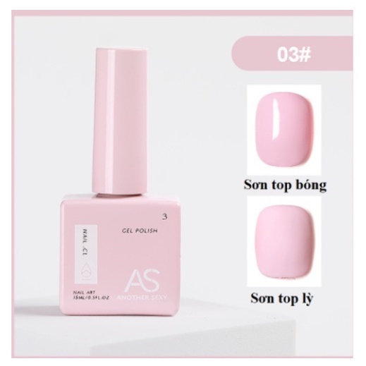 Sơn gel AS mẫu mới chai vuông sơn móng tay dùng máy hơ gel
