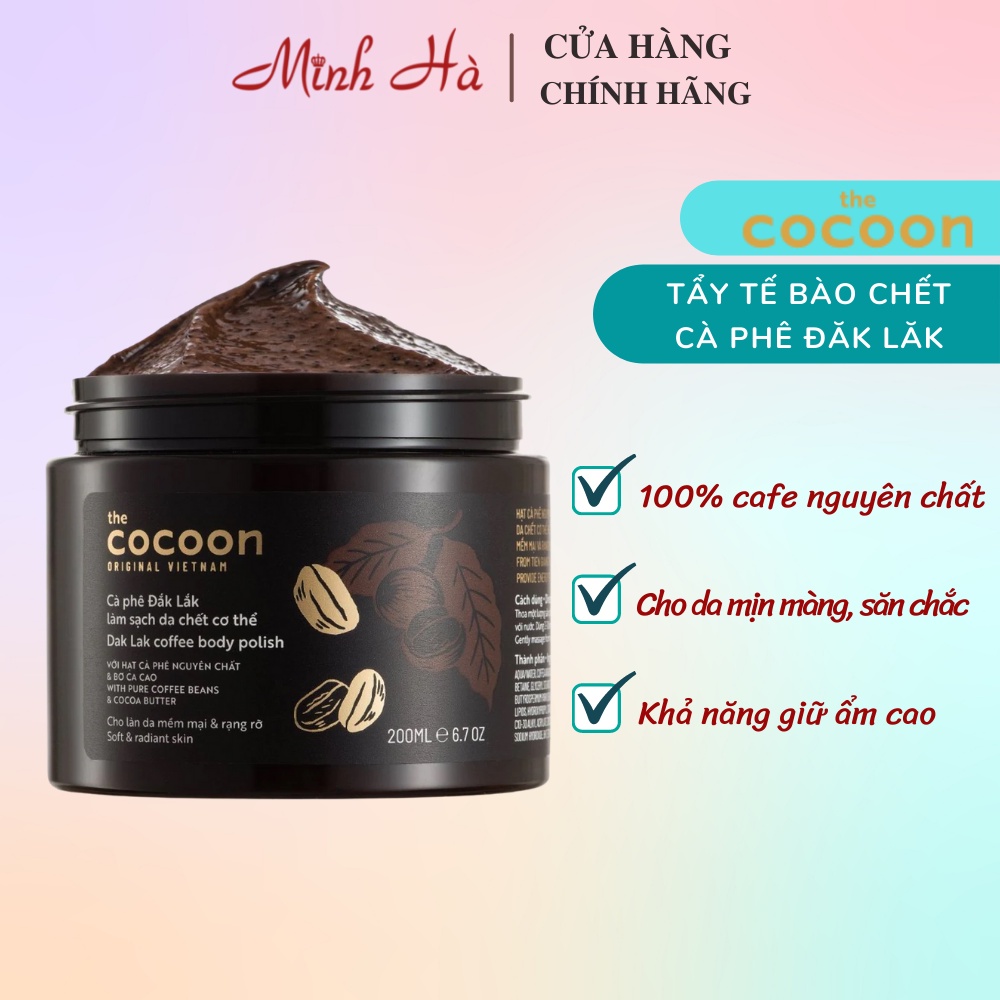 Tẩy tế bào chết toàn thân cà phê Cocoon Dak Lak Coffee Body Polish 200ml