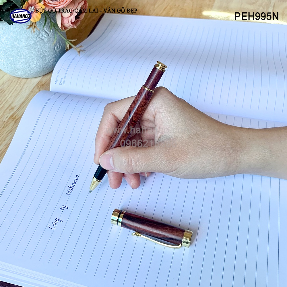 Bút gỗ Trắc/Cẩm cao cấp nắp đậy - Vân gỗ tự nhiên siêu đẹp/quà tặng vô giá - PEH995N