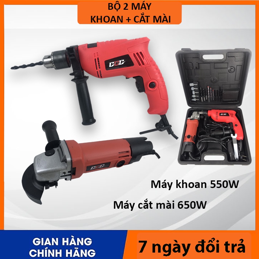 Bộ 2 máy mài và máy khoan tiện dụng, bộ máy khoan và máy cắt đầy đủ phụ kiện, máy khoan máy mài (95613)