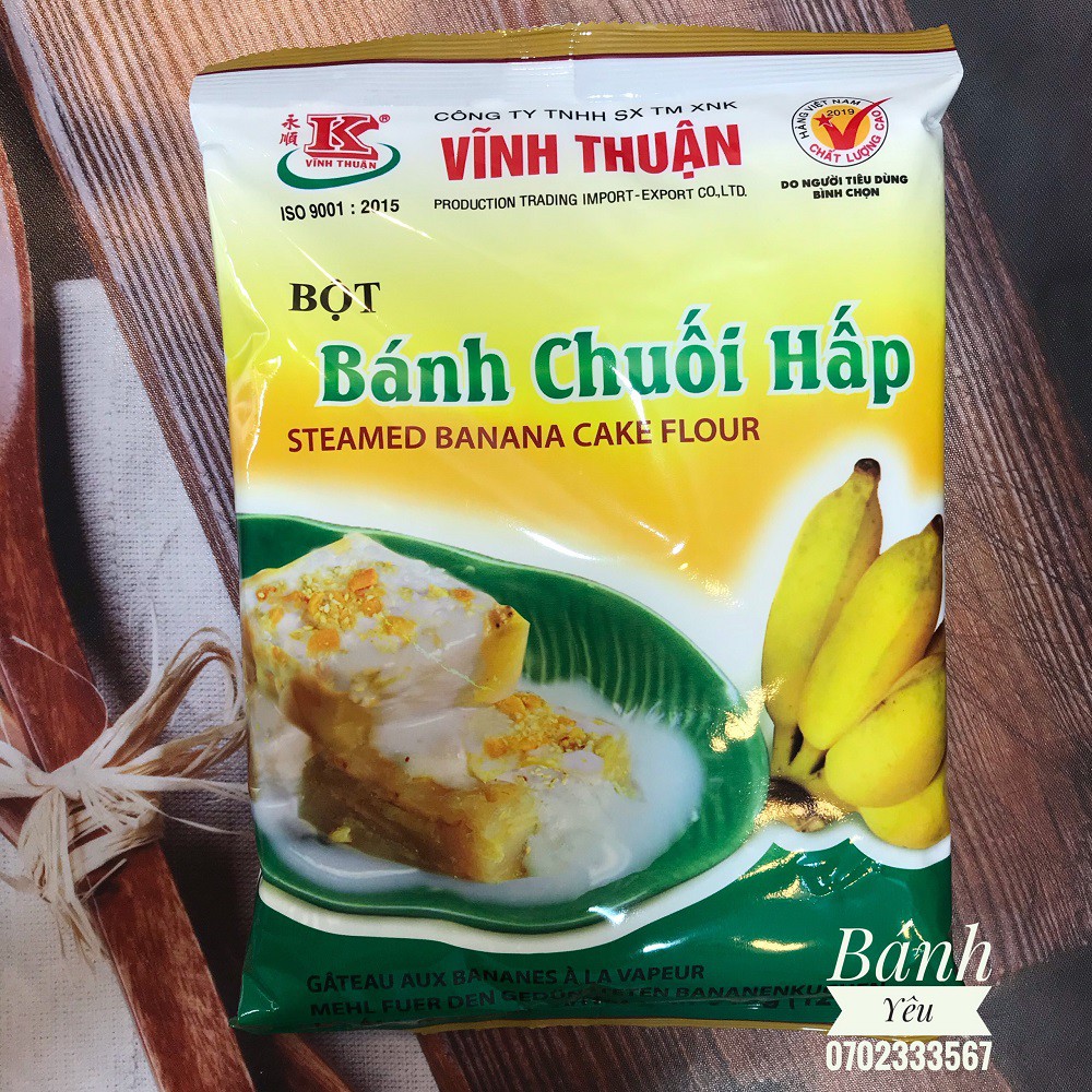 (Thùng 10 gói) Bột bánh chuối hấp Vĩnh Thuận 340g