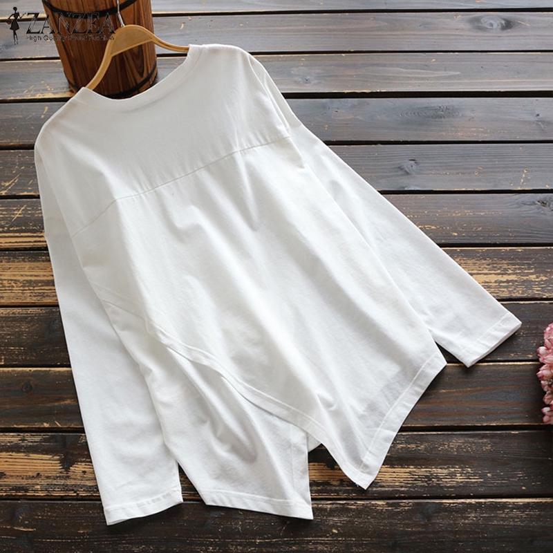 ZANZEA Áo cách điệu tay dài cổ tròn dáng rộng phong cách Hàn Quốc hợp thời trang | BigBuy360 - bigbuy360.vn