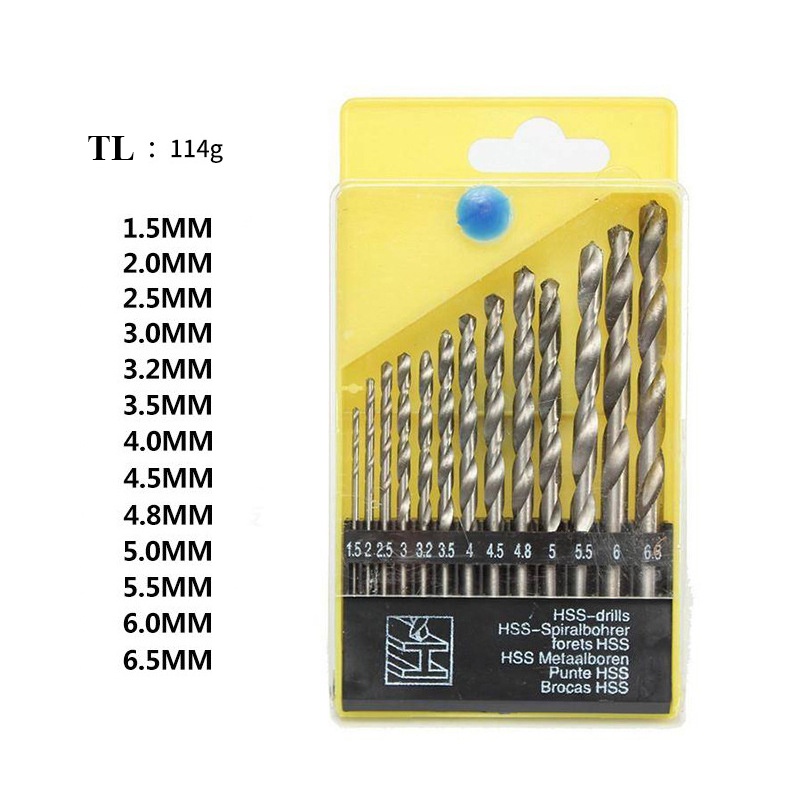 Bộ mũi khoan đa năng mini 13 mũi Zoyi khoan sắt, đá, gỗ, chất liệu thép hợp kim từ 1,5mm tới 6,5mm