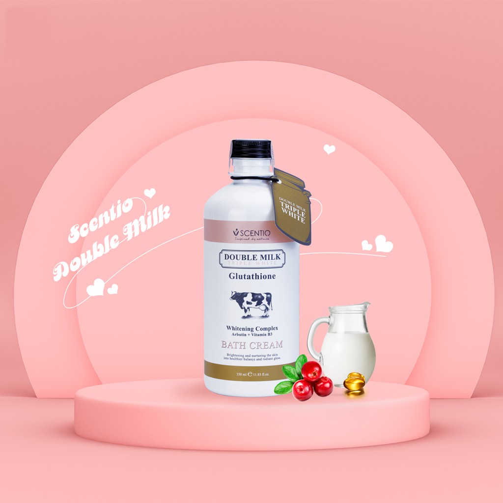 Combo Sữa tắm 350ml và Dưỡng thể trắng da 250ml Scentio Double Milk Triple White + Tặng muối tắm trị giá 99k | BigBuy360 - bigbuy360.vn