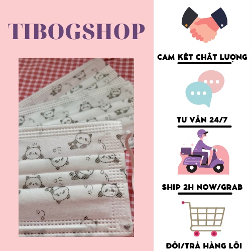 [Freeship] Khẩu trang Panda Gấu trúc siêu xinh 4 lớp cao cấp ❤️