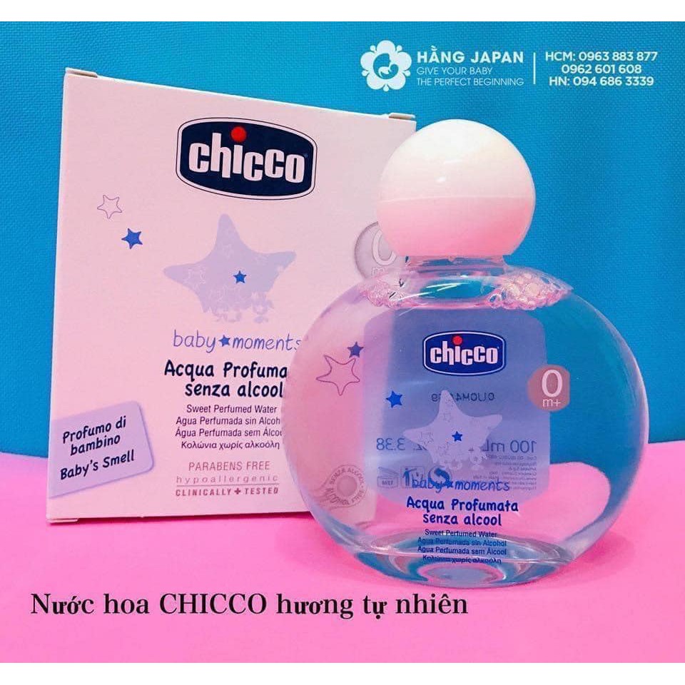 [ HÀNG CHÍNH HÃNG] NƯỚC HOA CHICCO 100ML HƯƠNG TỰ NHIÊN