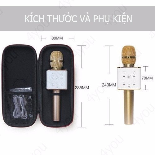 [FreeShip]Micro karaoke Q7U 3 trong 1-Kết nối Bluethooth